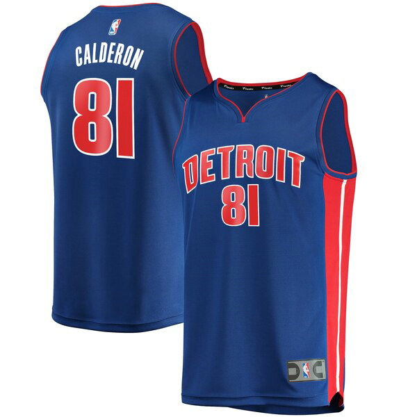 Maillot nba Detroit Pistons Icon Edition Homme Jose Calderon 81 Bleu